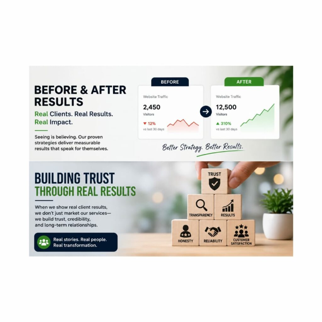 In today's digital word, results used to build customer trust with real success stories and measurable business growth.